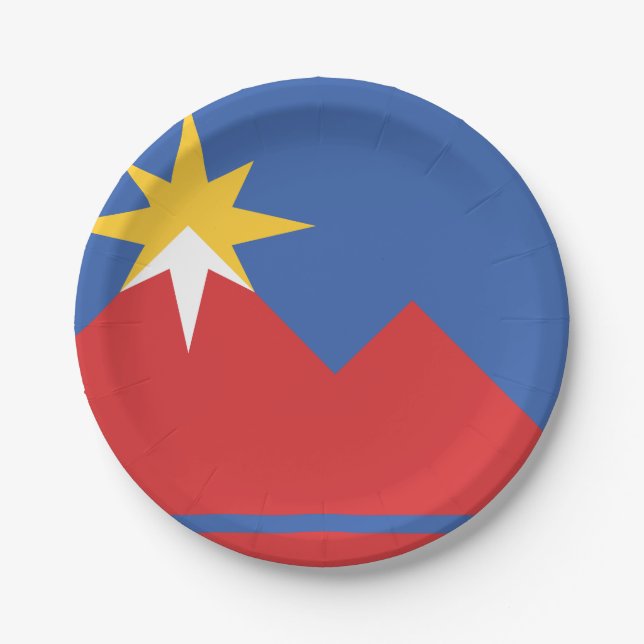Flag of Pocatello, Idaho Paper Plate (Front)