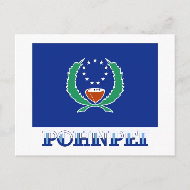 Flag of Pohnpei, with name Postcard (Front)
