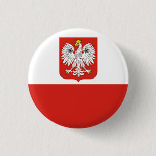 Flag of Poland 3 Cm Round Badge