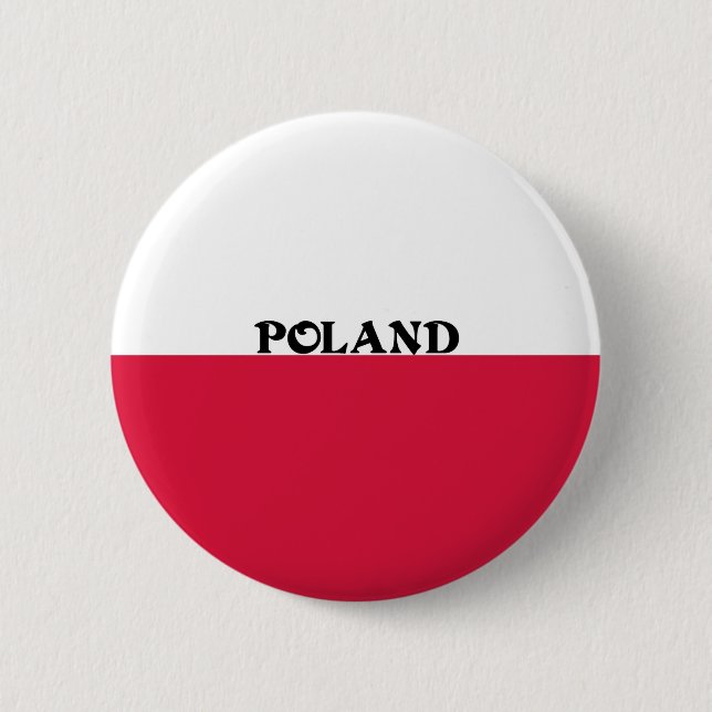 Flag of Poland  6 Cm Round Badge (Front)