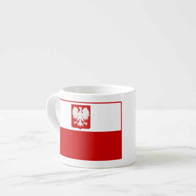 Flag of Poland Coat of Arms Espresso Mugs (Front Left)