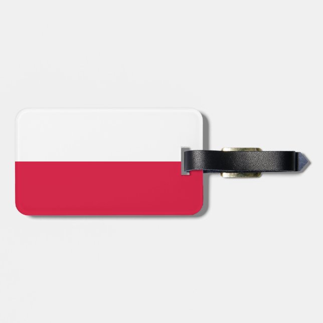 Flag of Poland Luggage Tag w/ leather strap (Back Horizontal)