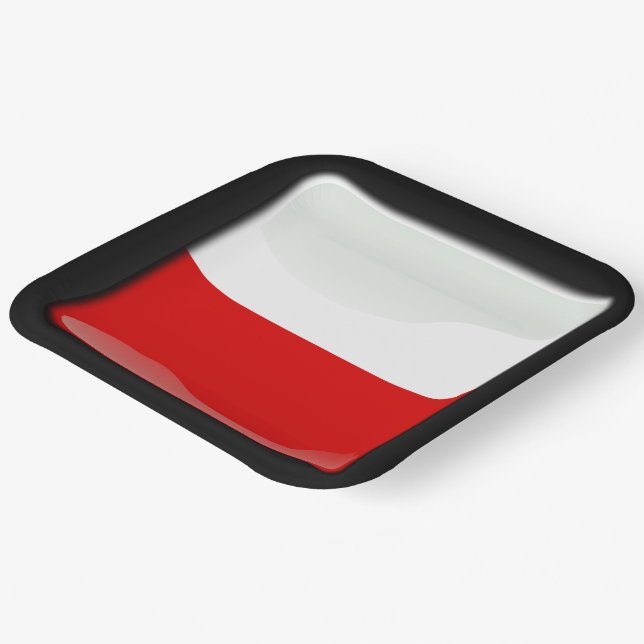 Flag of Poland Paper Plate (Angled)