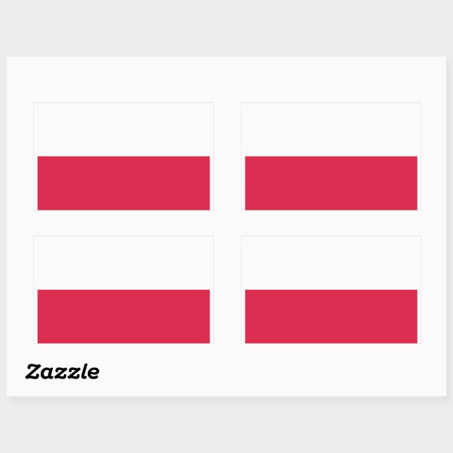 Flag of Poland | Poland National Flag Rectangular Sticker (Sheet)