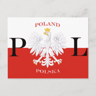 Flag of Poland Polska White Eagle Postcard