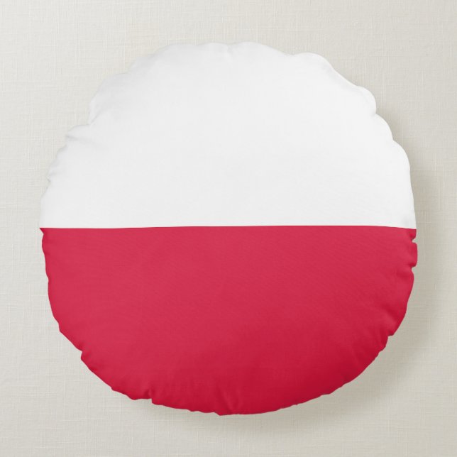 Flag of Poland Round Cushion (Front)