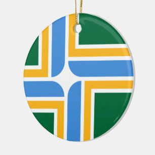 Flag of Portland (Oregon) Ceramic Tree Decoration