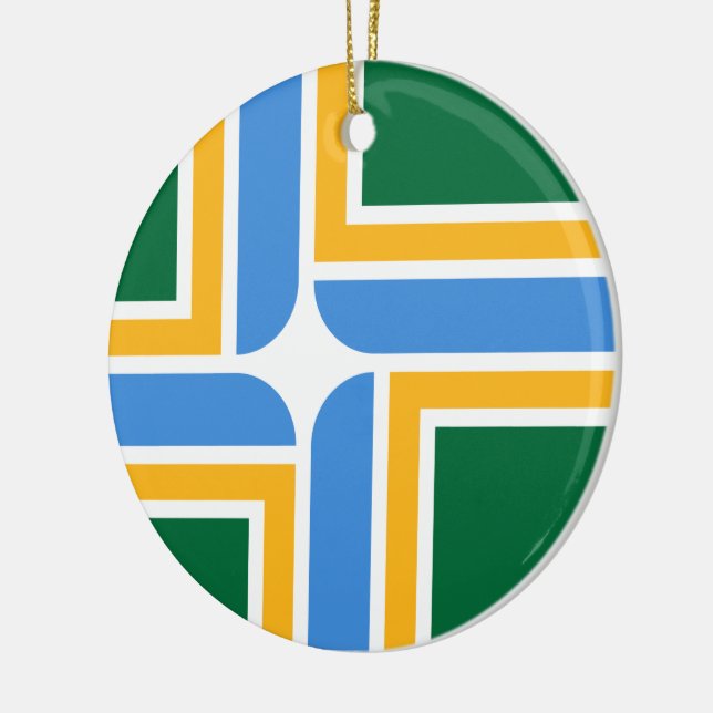 Flag of Portland (Oregon) Ceramic Tree Decoration (Left)