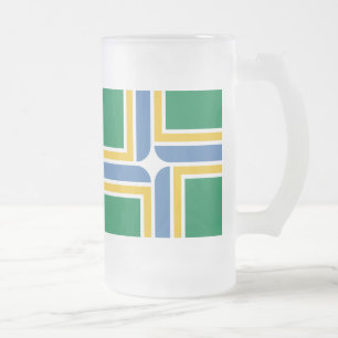 Flag of Portland, Oregon Frosted Glass Beer Mug