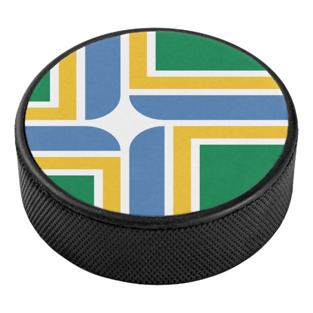 Flag of Portland, Oregon Hockey Puck (3/4)