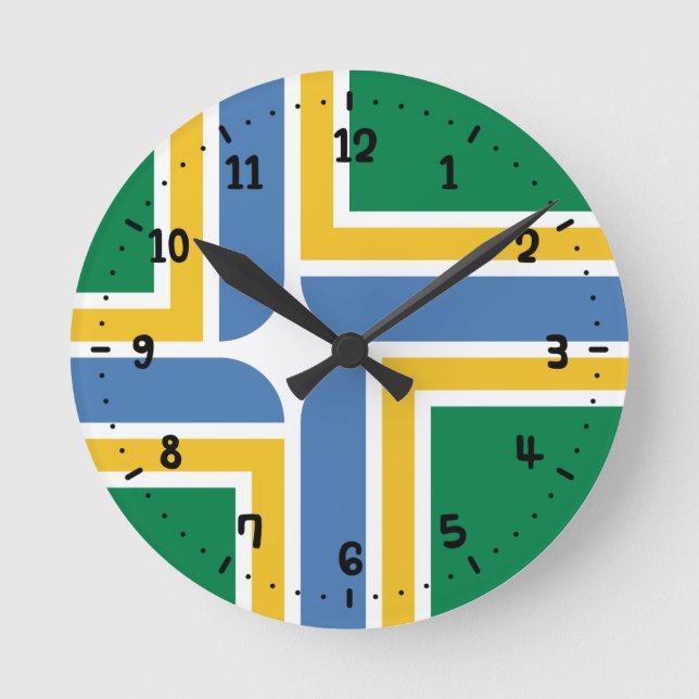 Flag of Portland, Oregon Round Clock (Front)
