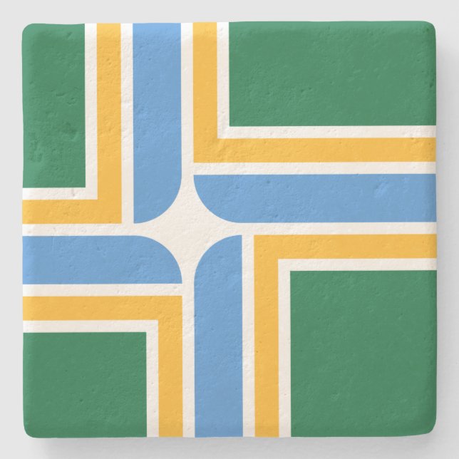 Flag of Portland (Oregon) Stone Coaster (Front)