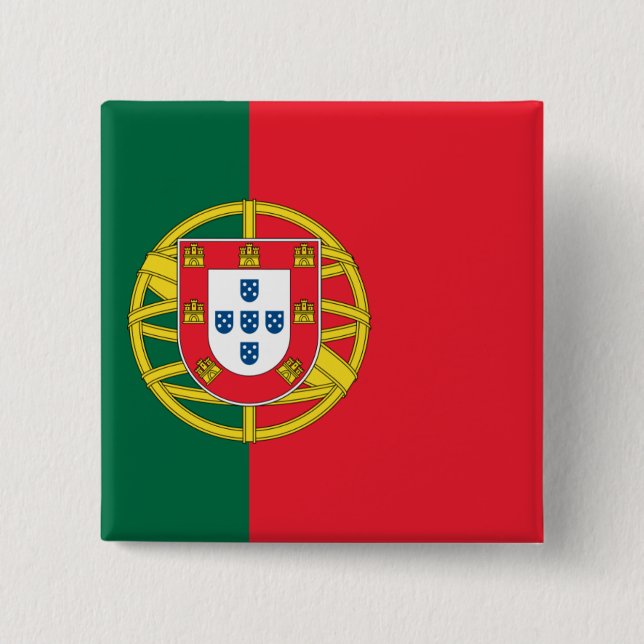 Flag of Portugal 15 Cm Square Badge (Front)
