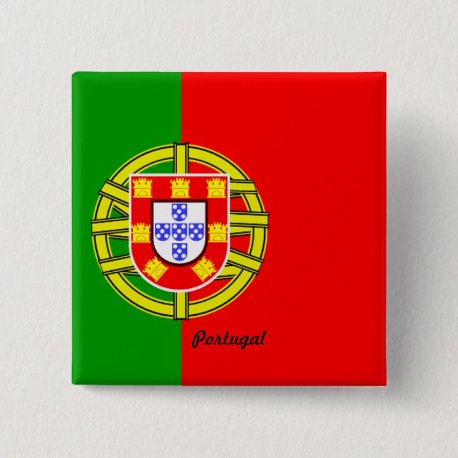 Flag of Portugal 15 Cm Square Badge (Front)