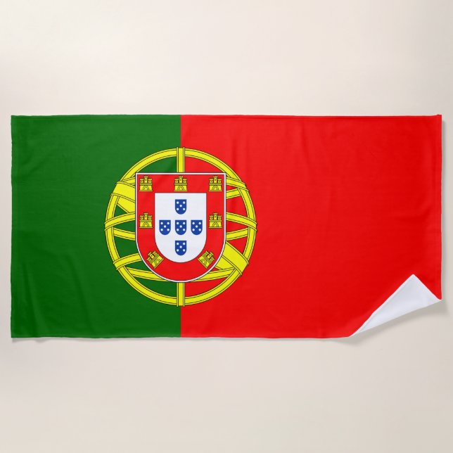 Flag of Portugal Beach Towel (Front)