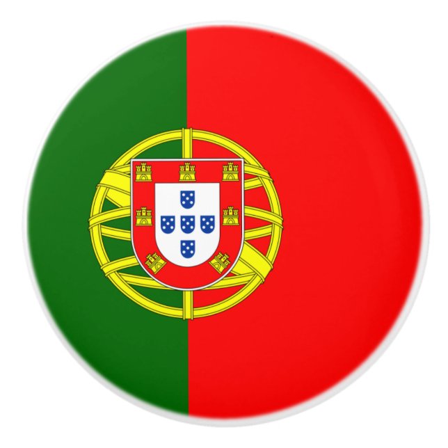 Flag of Portugal Ceramic Knob (Front)