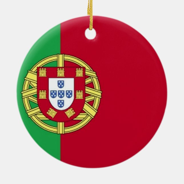 Flag of Portugal Ceramic Tree Decoration (Back)