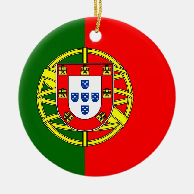Flag of Portugal Ceramic Tree Decoration (Front)