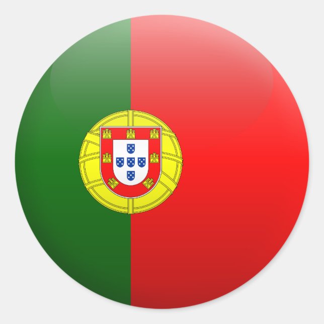 Flag of Portugal Classic Round Sticker (Front)