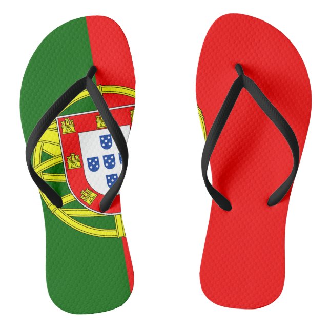 Flag of Portugal Flip Flops (Footbed)