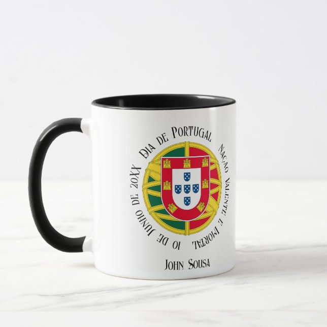 Flag of Portugal for Day of Portugal holiday Mug (Left)