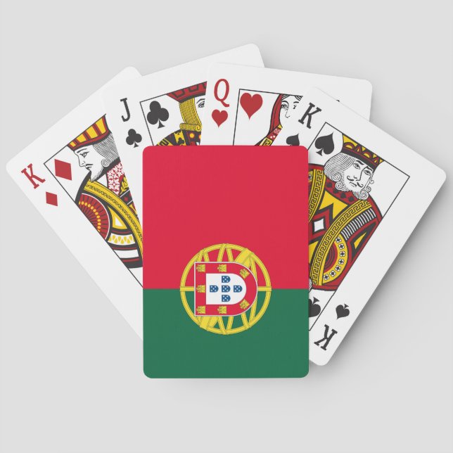 Flag of Portugal for Day of Portugal holiday Playing Cards (Back)