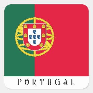 Flag of Portugal for Day of Portugal holiday Square Sticker