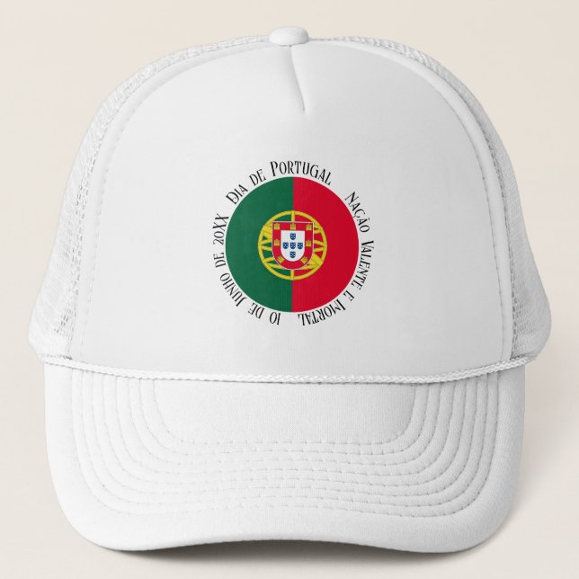 Flag of Portugal for Day of Portugal holiday Trucker Hat (Front)