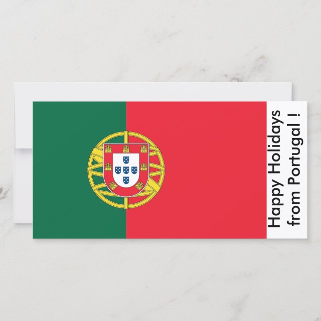 Flag of Portugal, Happy Holidays from Portugal Holiday Card (Front)
