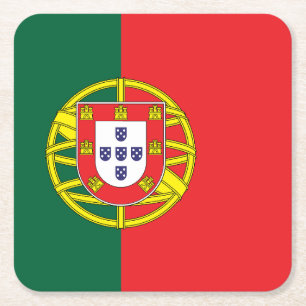 Flag of Portugal Square Paper Coaster