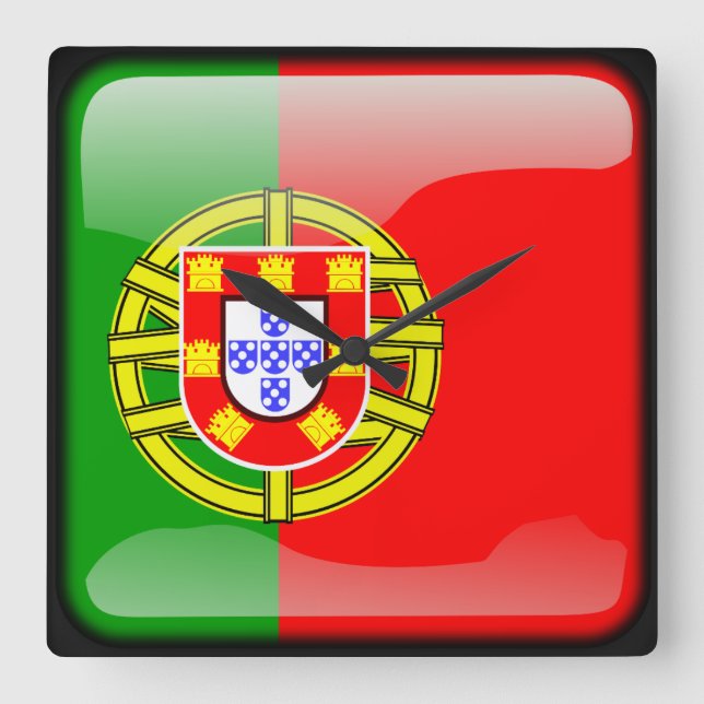 Flag of Portugal Square Wall Clock (Front)