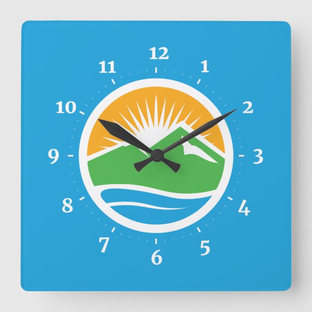 Flag of Provo, Utah Square Wall Clock (Front)