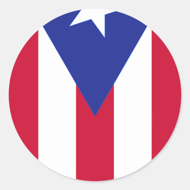 Flag of Puerto Rico - Bandera de Puerto Rico Classic Round Sticker (Front)