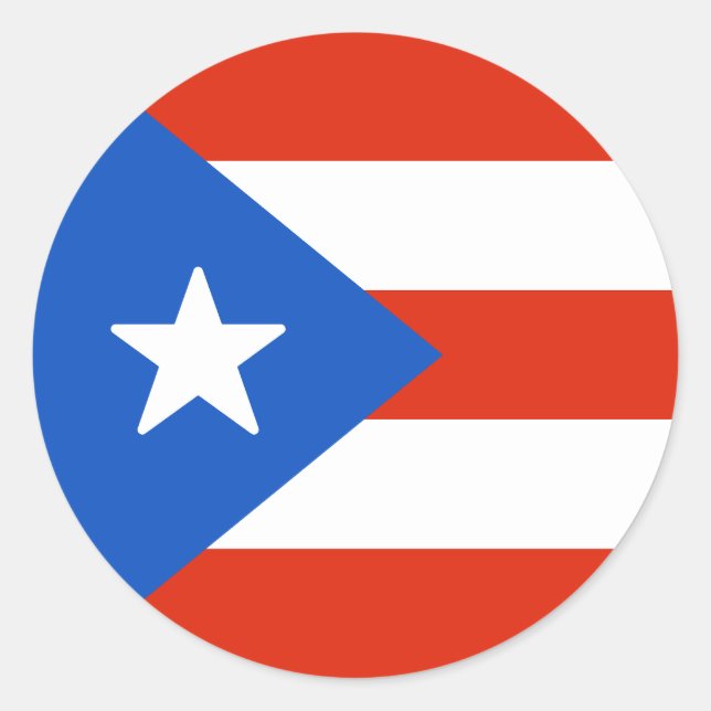 Flag of Puerto Rico Classic Round Sticker (Front)