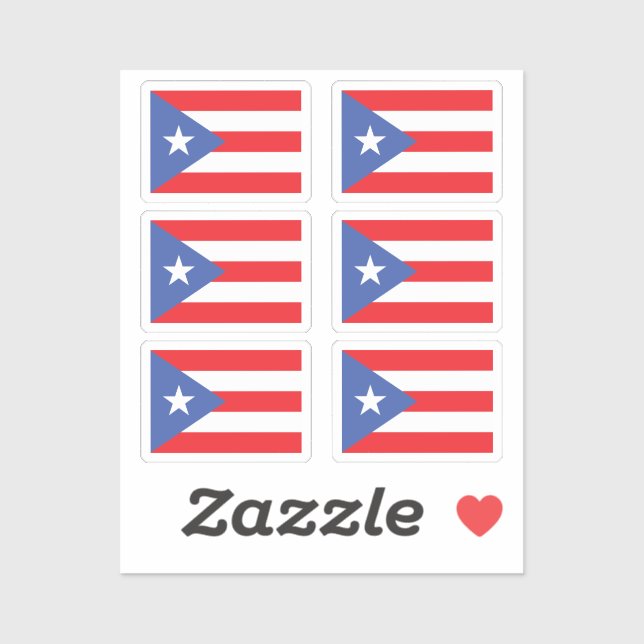 Flag of Puerto Rico Collection pack of 6 (Sheet)