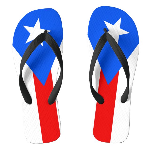 Flag of Puerto Rico Flips Flops Flip Flops (Footbed)