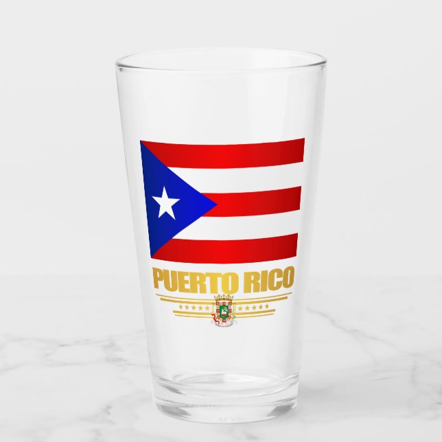 Flag of Puerto Rico Glass (Front)