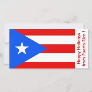 Flag of Puerto Rico, Happy Holidays from U.S.A. Holiday Card