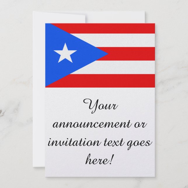 Flag of Puerto Rico Invitation (Front)
