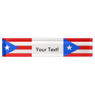 Flag of Puerto Rico Nameplate