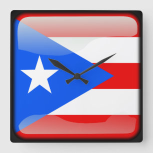 Flag of Puerto Rico Square Wall Clock