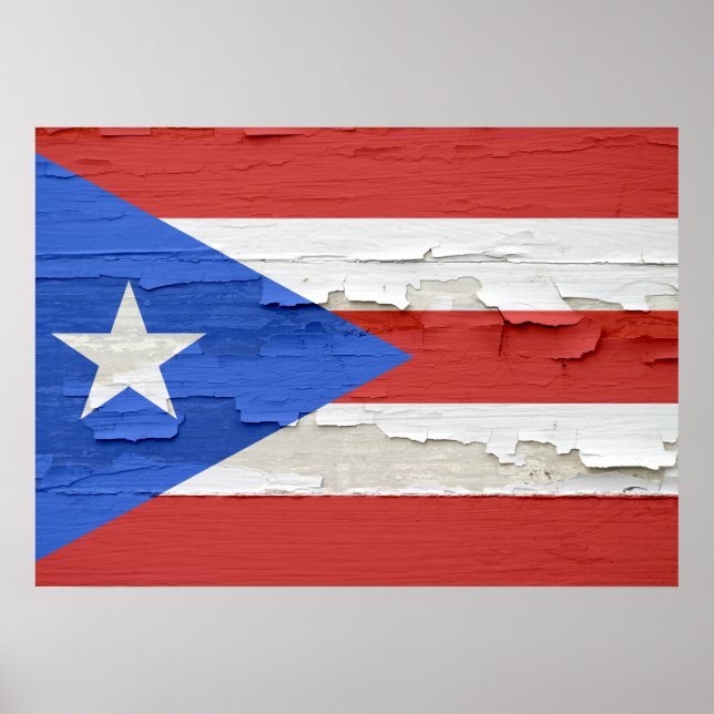 Flag of Puerto Rico Weathered Poster (Front)