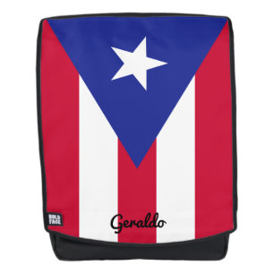 Flag of Puerto Rico with Custom Monogram Backpack