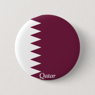 Flag of Qatar 6 Cm Round Badge