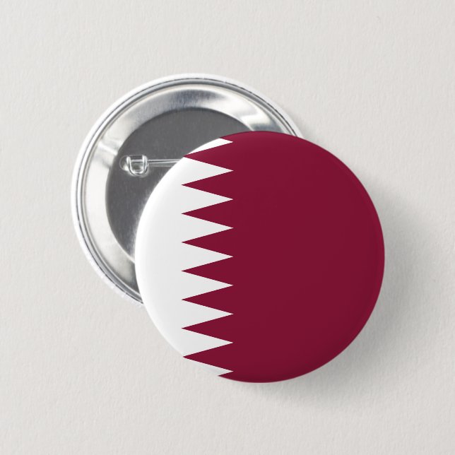 Flag of Qatar 6 Cm Round Badge (Front & Back)