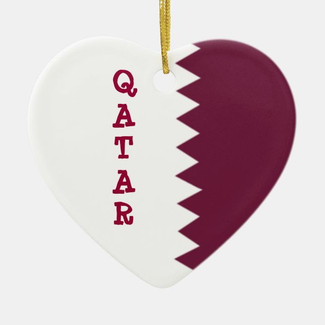 Flag of Qatar Ceramic Tree Decoration (Front)