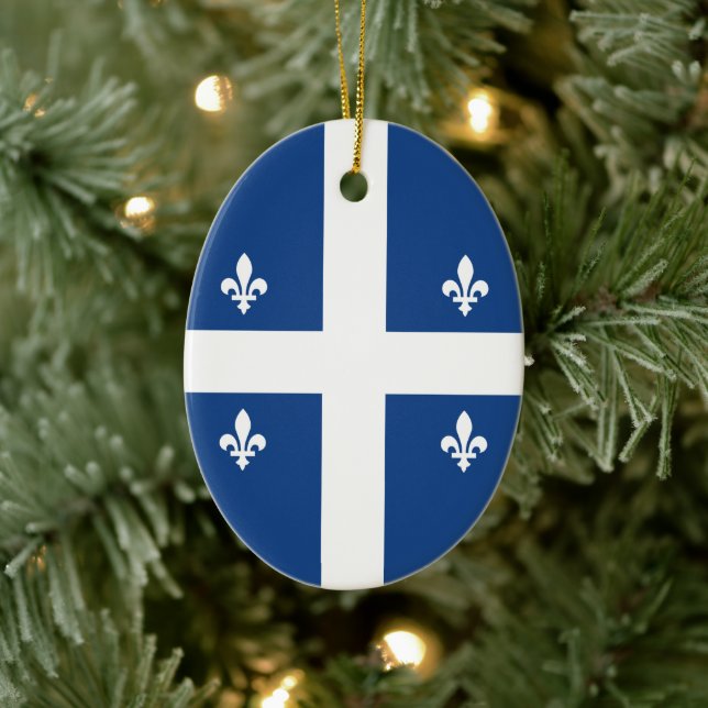 Flag of Québec, Canada Ceramic Tree Decoration (Tree)