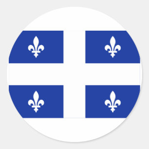 Flag of Quebec, Canada Classic Round Sticker