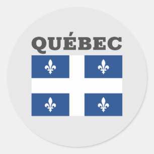 Flag of Québec, Canada Classic Round Sticker