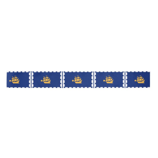 Flag of Quebec City Satin Ribbon (Front)